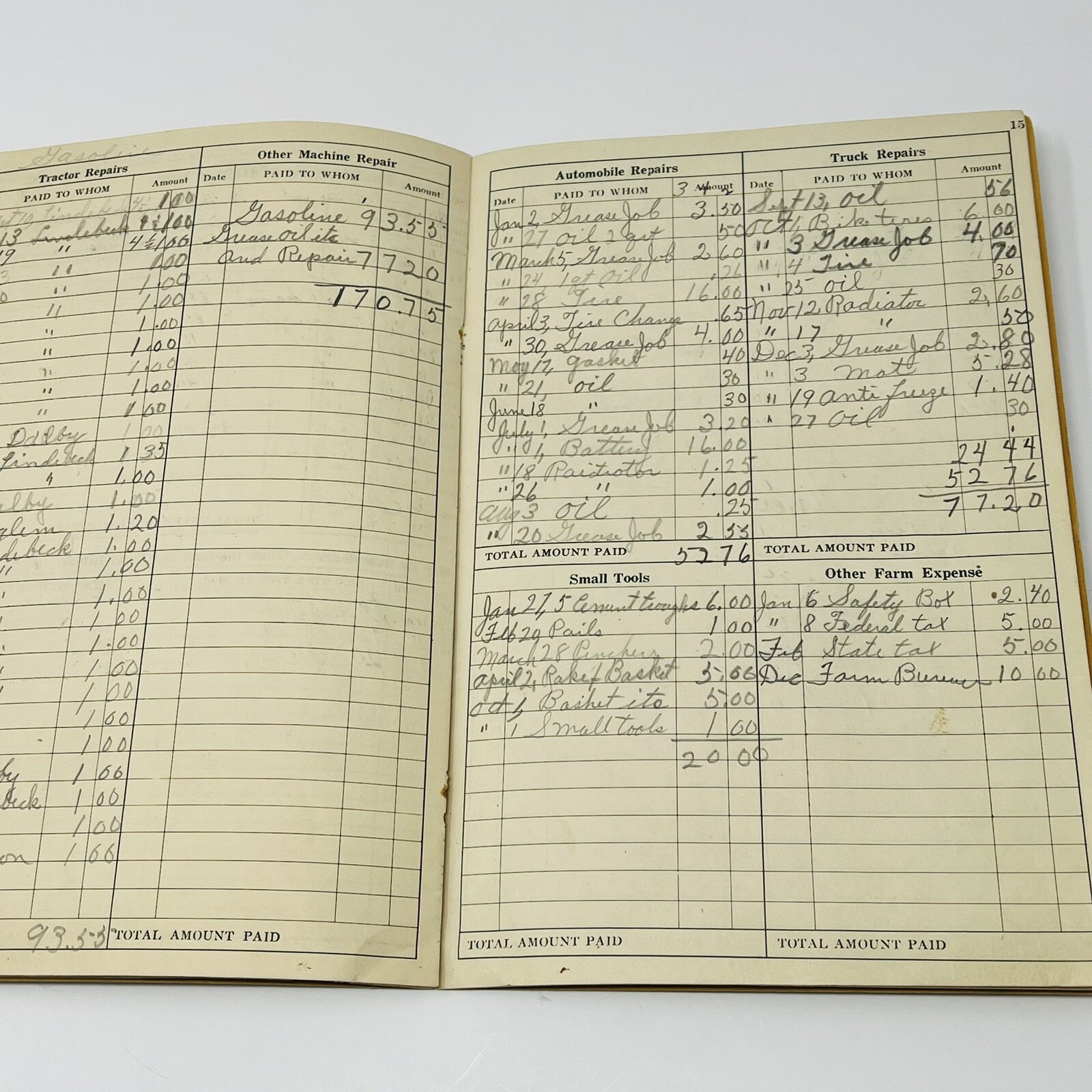 1944 1945 Practical Farm Record Book Jewell Rendering Iowa Falls IA Filled Out