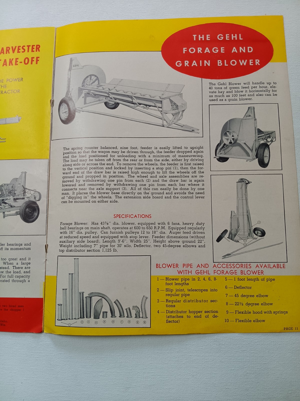 GEHL FARM FORAGE HARVESTER BROCHURE DEALER Advertising
