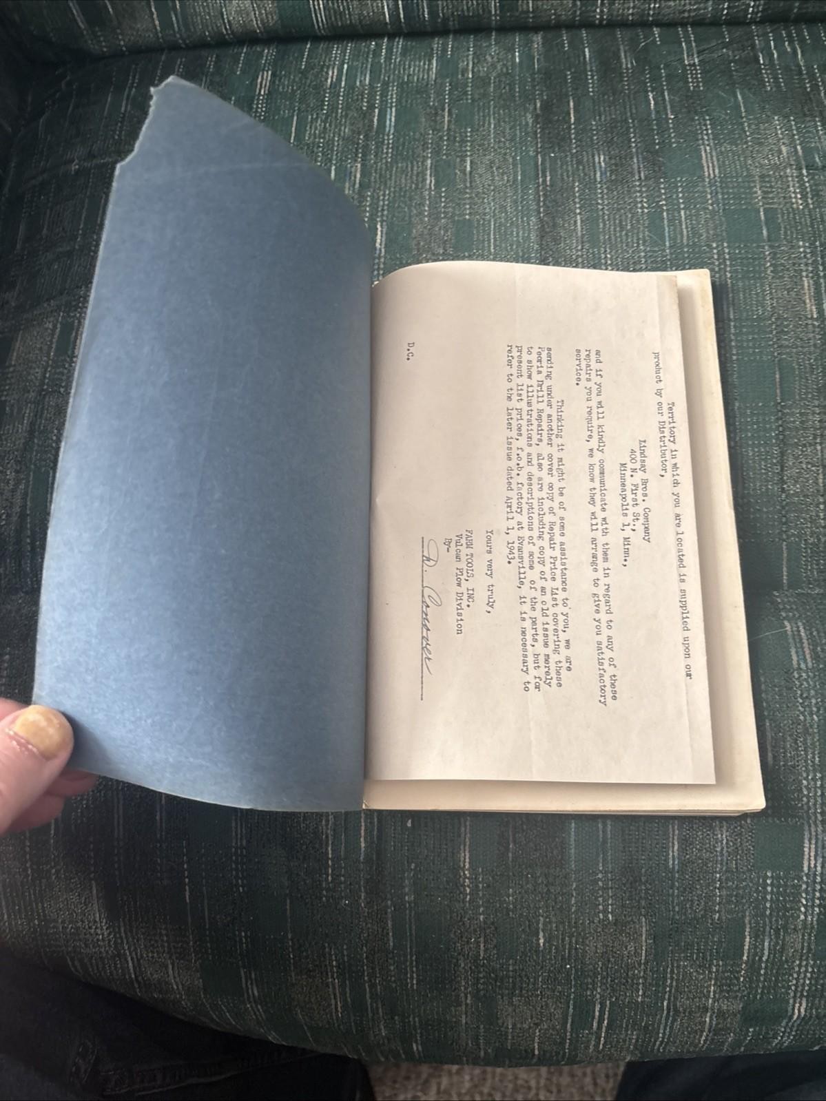 Vintage 1943 PEORIA Drill Seeder Co Farm Price List REPAIR CATALOG Illustrated