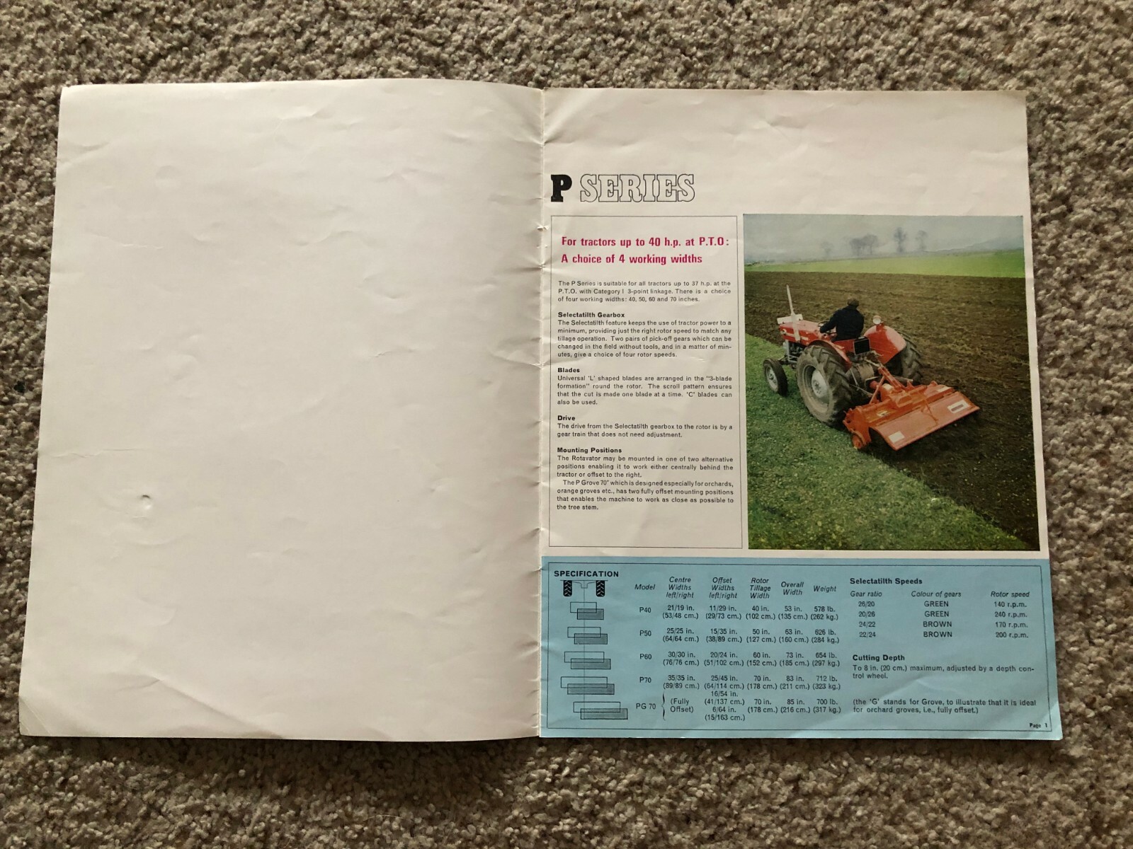 1969 Howard Rotavator range, for farm usage, sales literature.