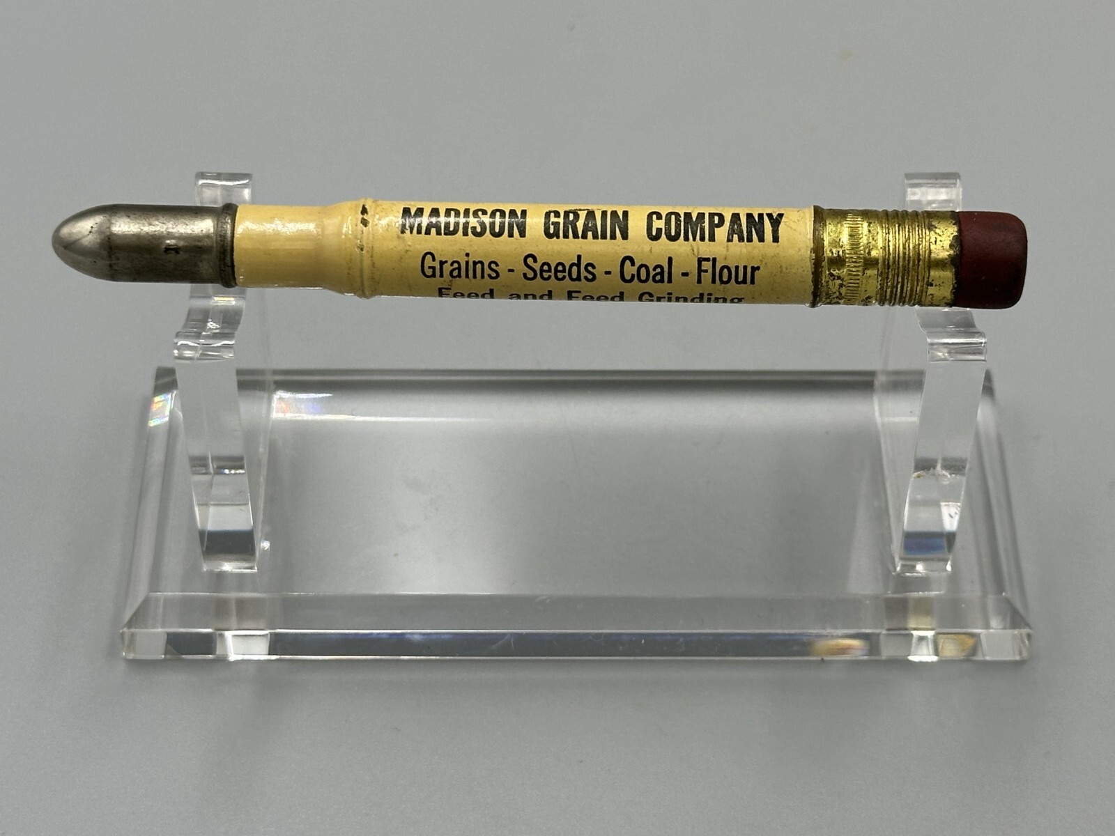 Vintage FARM GRAIN Advertising BULLET PENCIL Minnesota SEAFORTH Madison Wadena