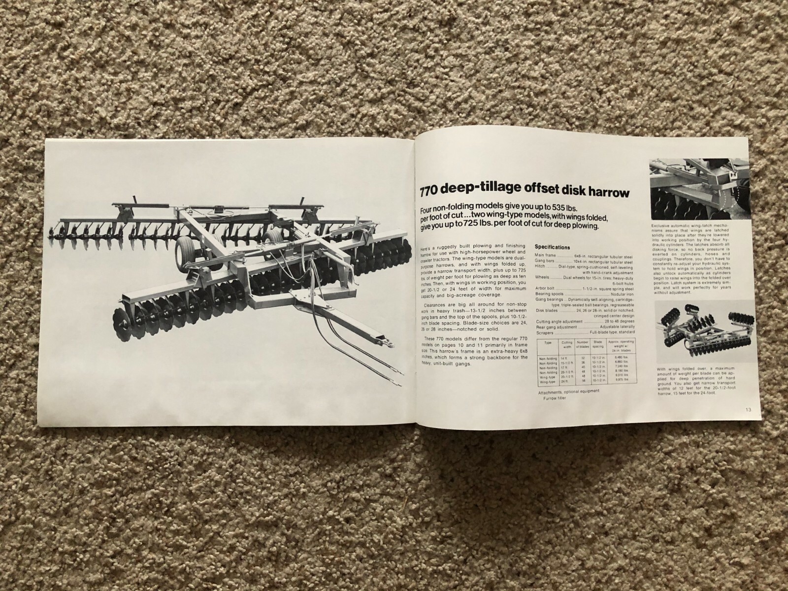 1970s International Offset Disk Harrows, original sales literature.