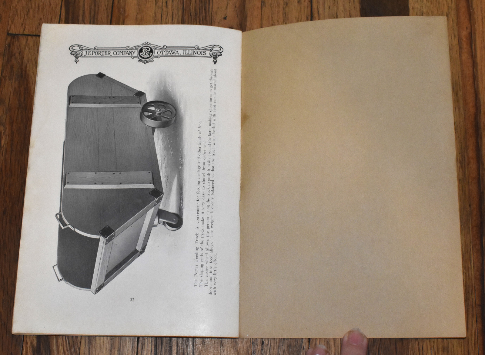 Vintage 1920s J.E. Porter Company Feed Litter Carriers Farm Sales Catalog Book