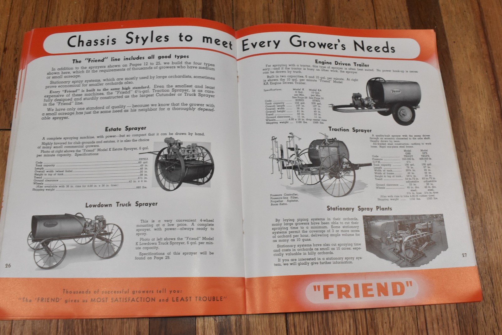Vintage Friend Pump Sprayer Advertising Sales Brochure