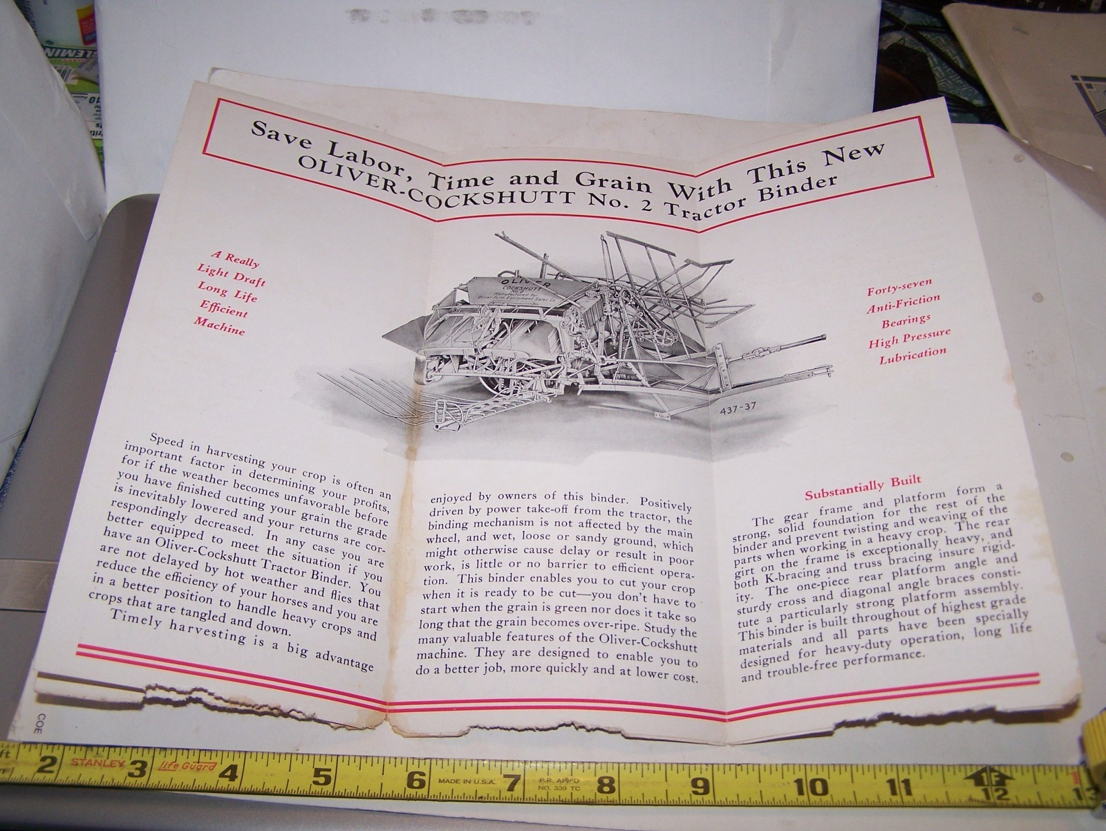 OLIVER COCKSHUTT Tractor Grain Binder #2 Sales Brochure Pamphlet Hit Miss Engine