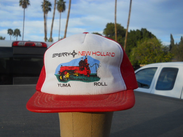 Vintage Sperry New Holland Baler Yuma Roll AZ Mesh Snapback Trucker Farmer Cap