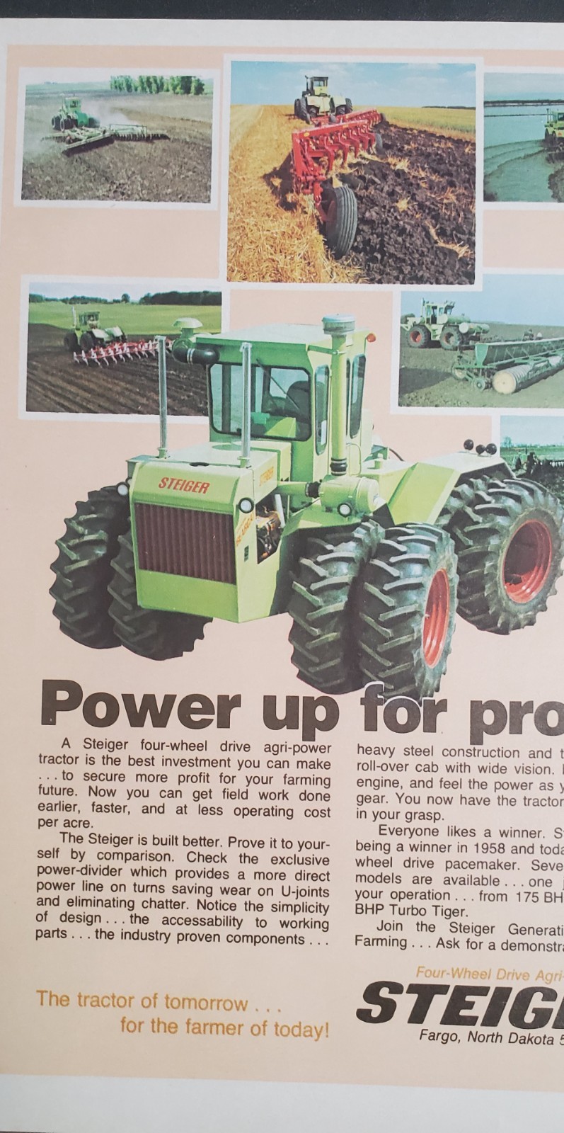 Steiger 1974 Magazine Print Advertisement Power Up For Profit