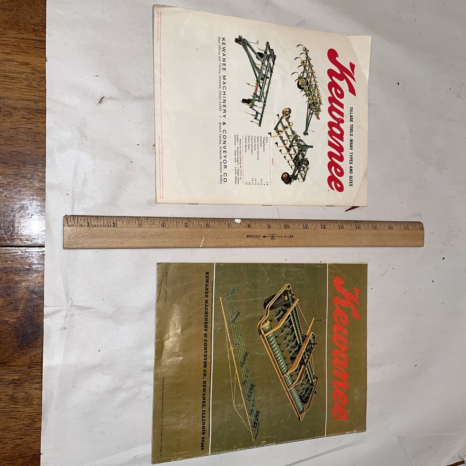 Lot Of 2 Vintage Kewanee Sales Brochure Ad Farm Equipment Agricultural Farming