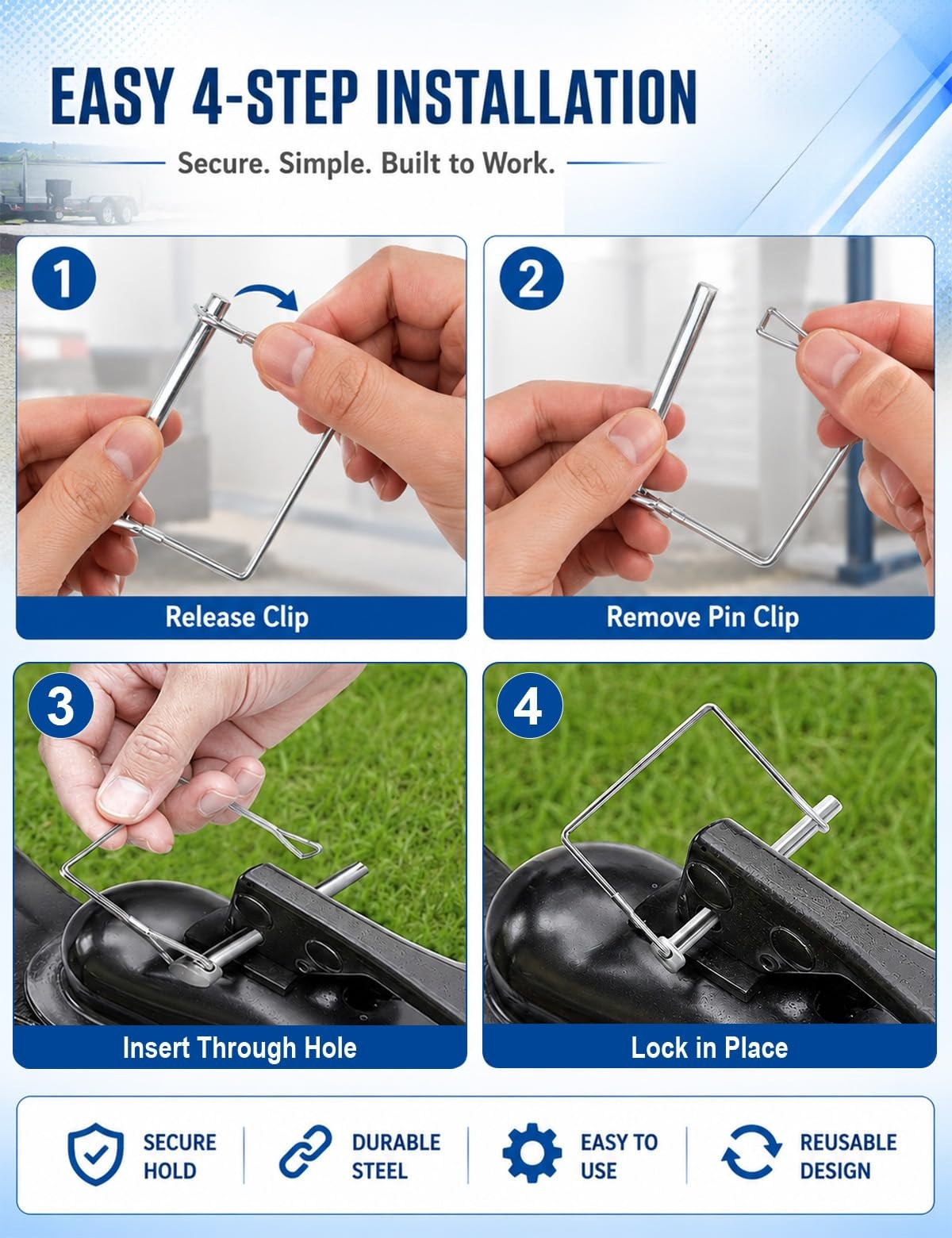 TVLVCGXV 1/4&Prime; Trailer Pin Hitch Latch 5 Pack