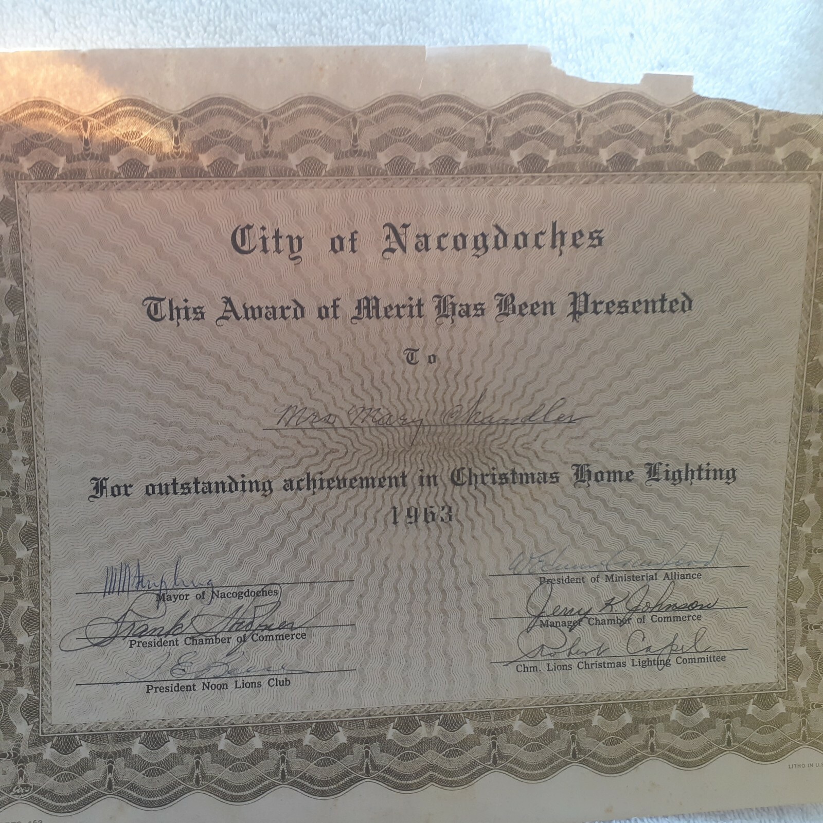 US Department Of Agriculture ASC 20 Year Pin & Certificate