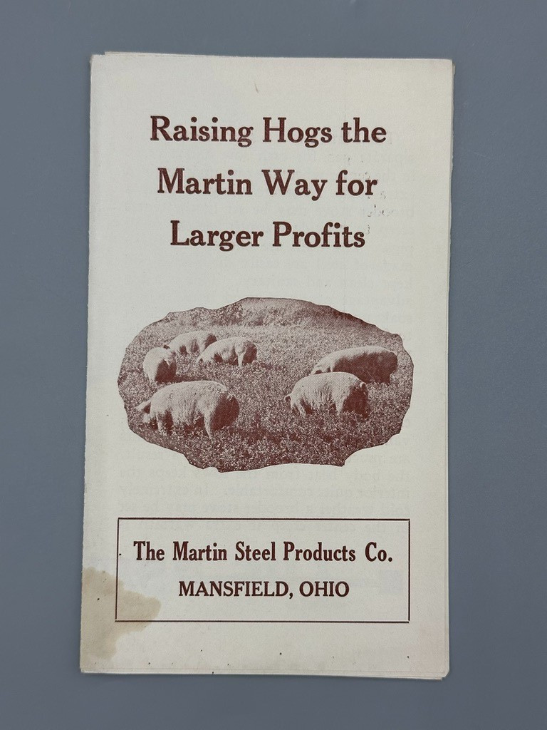 Vintage HOGS Farm MARTIN STEEL FARROWING HOUSE Advertising Brochure MANSFIELD OH