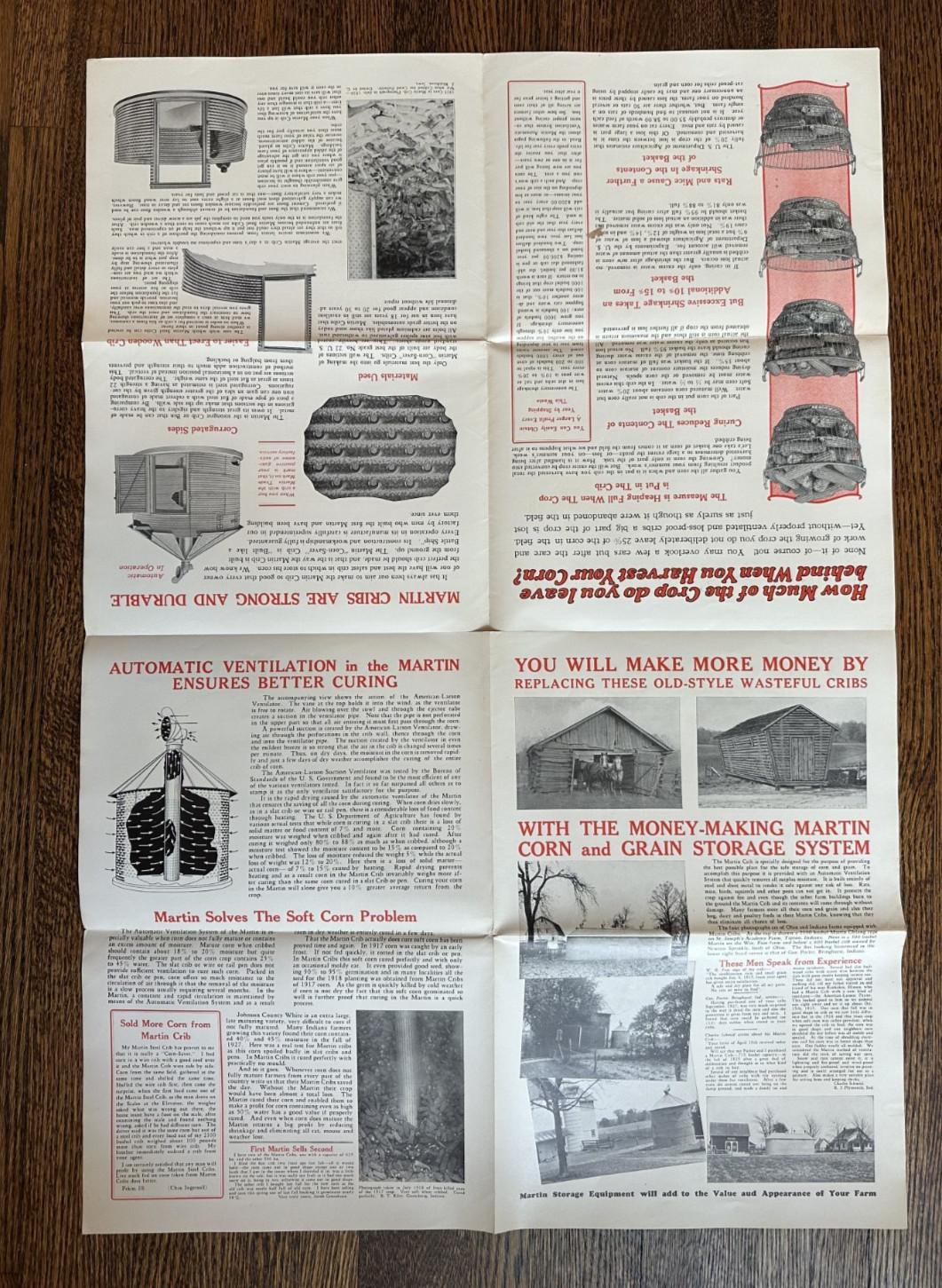 1930s Martin Steel CORN CRIB Farm Advertising Poster Rat Graphic MANSFIELD OH