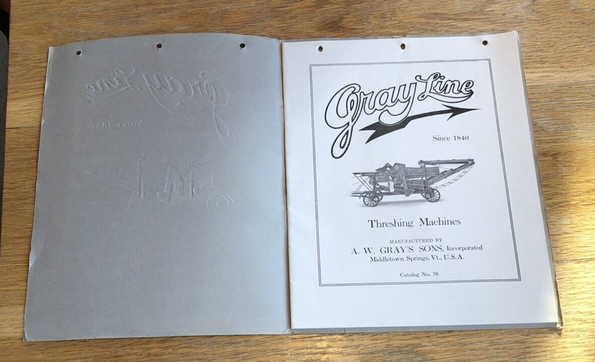 1916 Gray Line Threshing Machine Farm Catalog- Middleton Vermont- A.W. Gray Sons