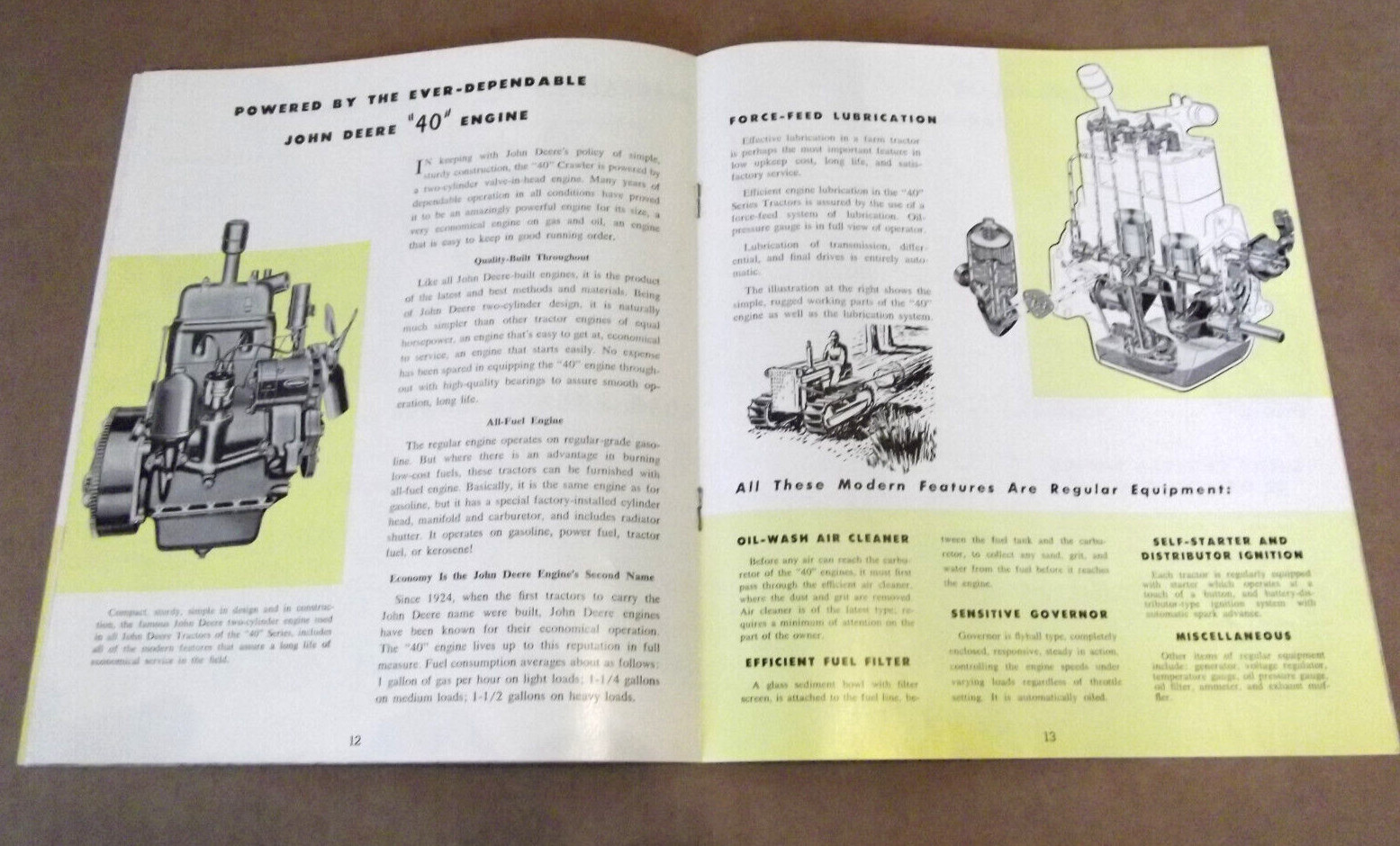 1954 John Deer 40 Crawler 4 ~ 5 Roller Tractors Dozer Factory Sales Brochure