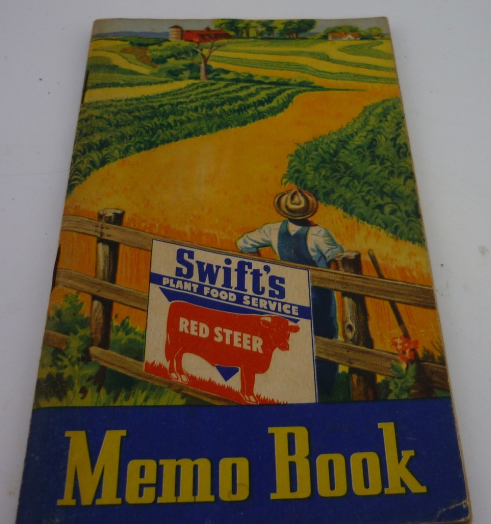 1955 Swift&rsquo;s Red Steer Memo Book Farm Advertising Fertilizer Calendar