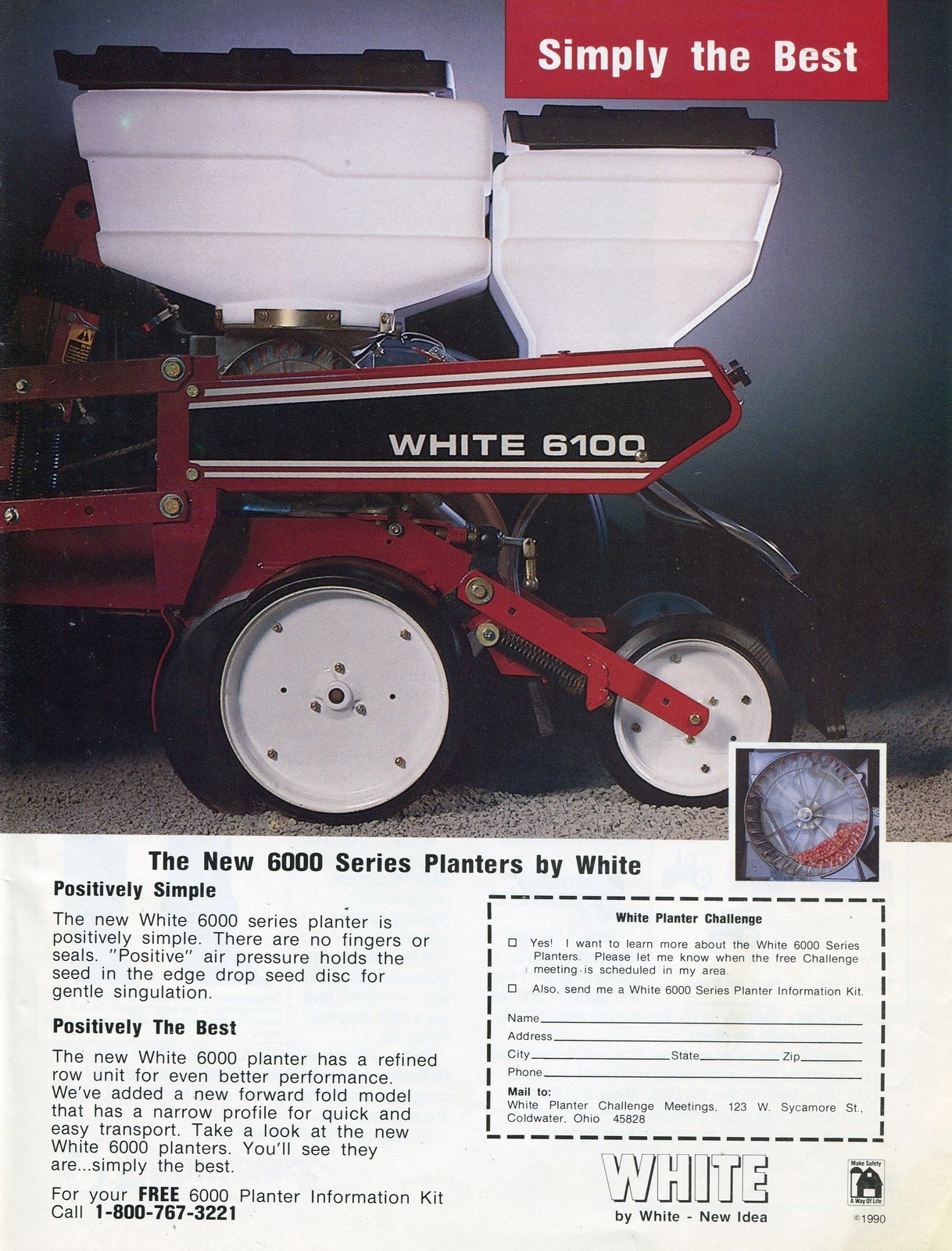 1991 Print Ad of New Idea White 6100 Planter Simply The Best