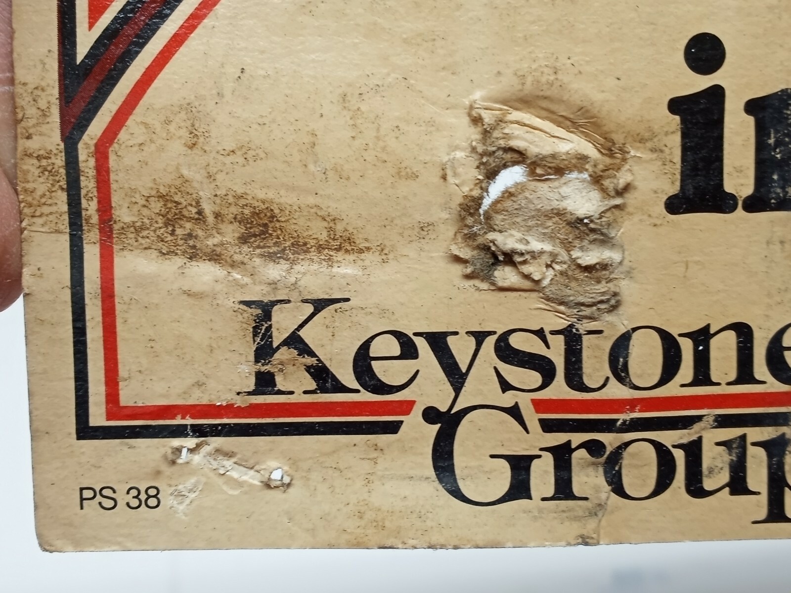 Vtg RED BRAND WOVEN WIRE PAPER SIGN KEYSTONE GROUP FARM FENCE 11.5&Prime;x7.25&Prime;