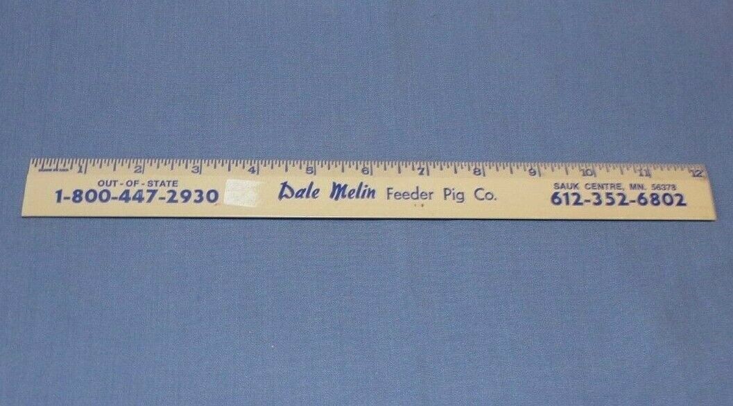 VTG Wood Ruler Advertisement Dale Melin Feeder Pig Sauk Centre MN Feed Farming