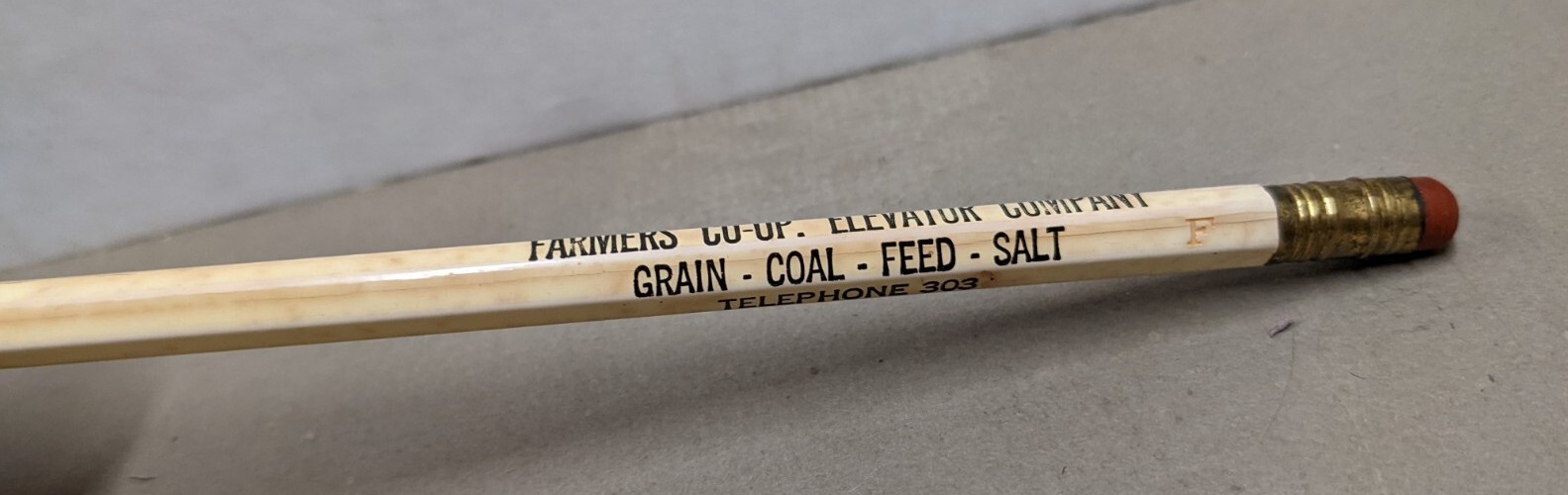 Vintage Farmers Co-op Elevator Co. Phone 303 Iowa Falls Iowa IA Pencil Coal Salt