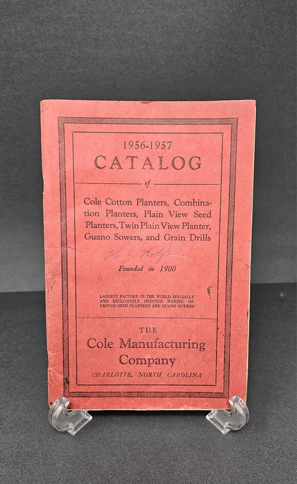 Vintage 1957-1958 Cataog Of Cole Cotton Planters, Etc By Cole Manufacturing Co