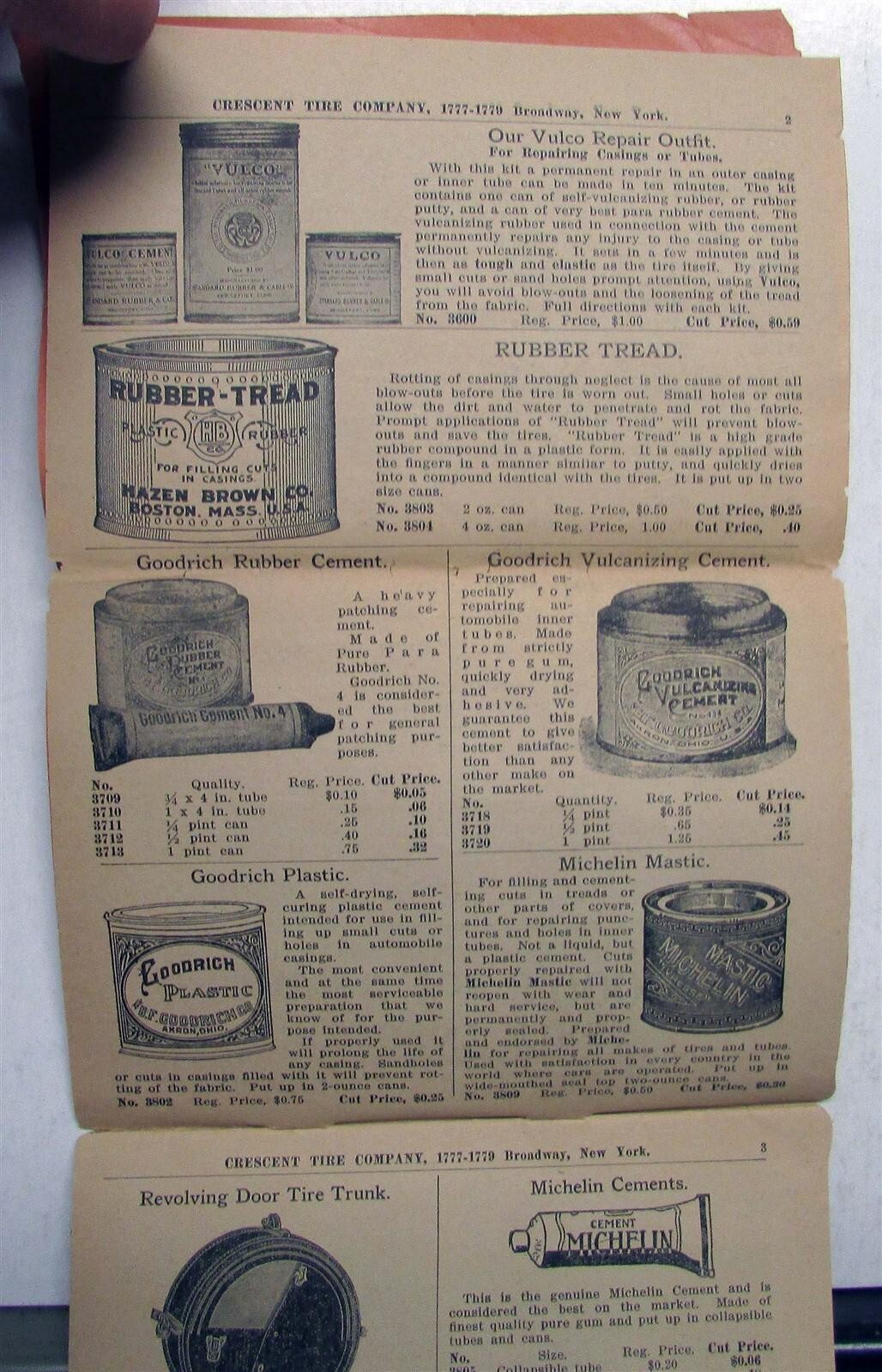 1912 Crescent Tire & Supplies Tires & Tubes Pricing Features Sales Mailer