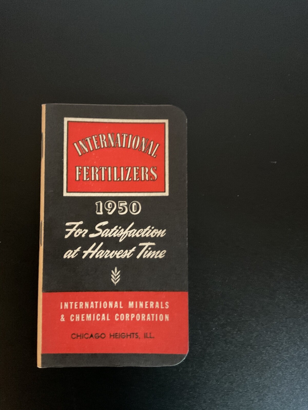 Farmer’s Pocket Ledger memo book 1950 1951 International Chemical Corp Adv farm