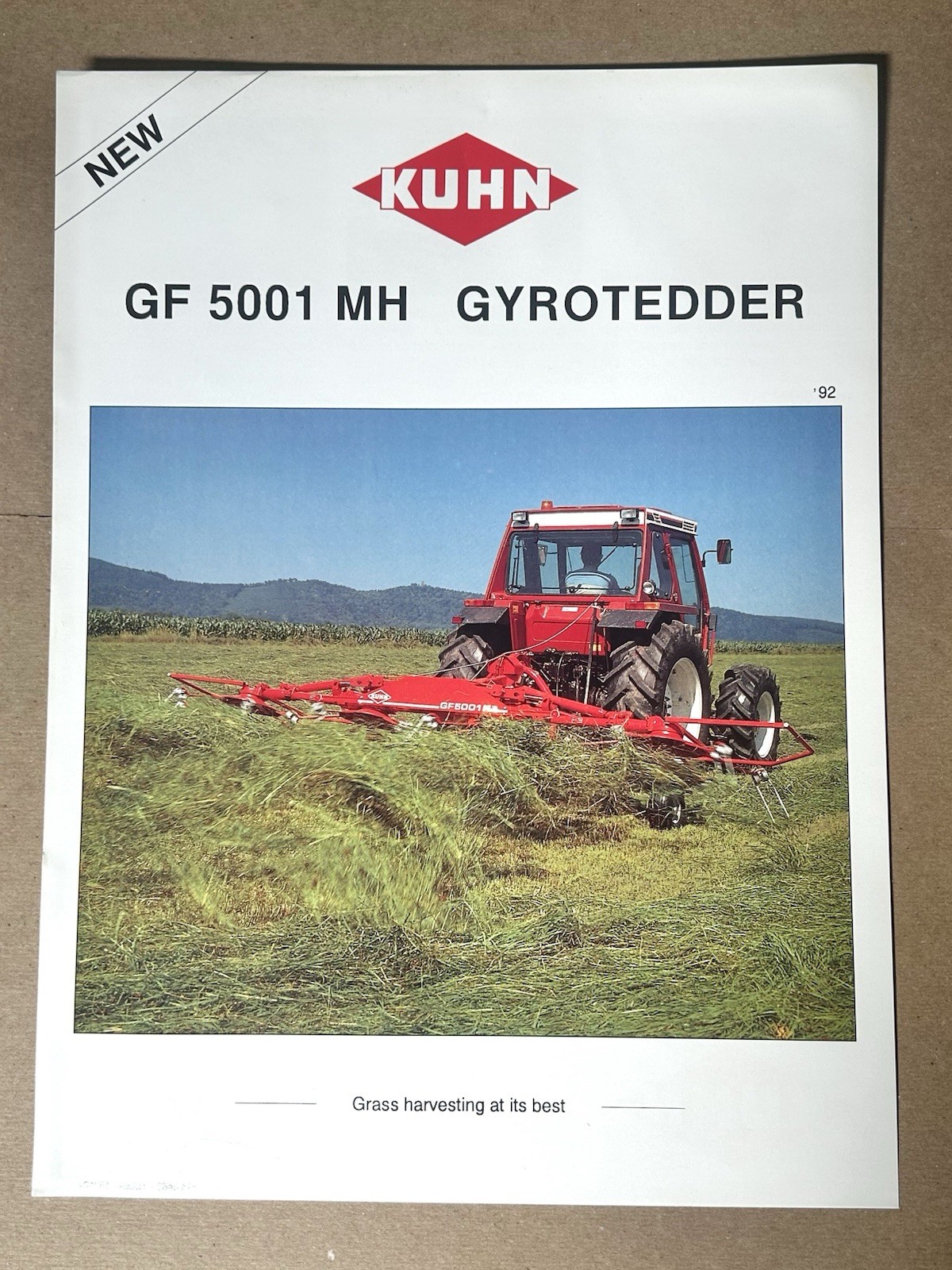 1992 Kuhn GF 5001 MH Gyrotedders Original Single Page Spec Sheet/Brochure