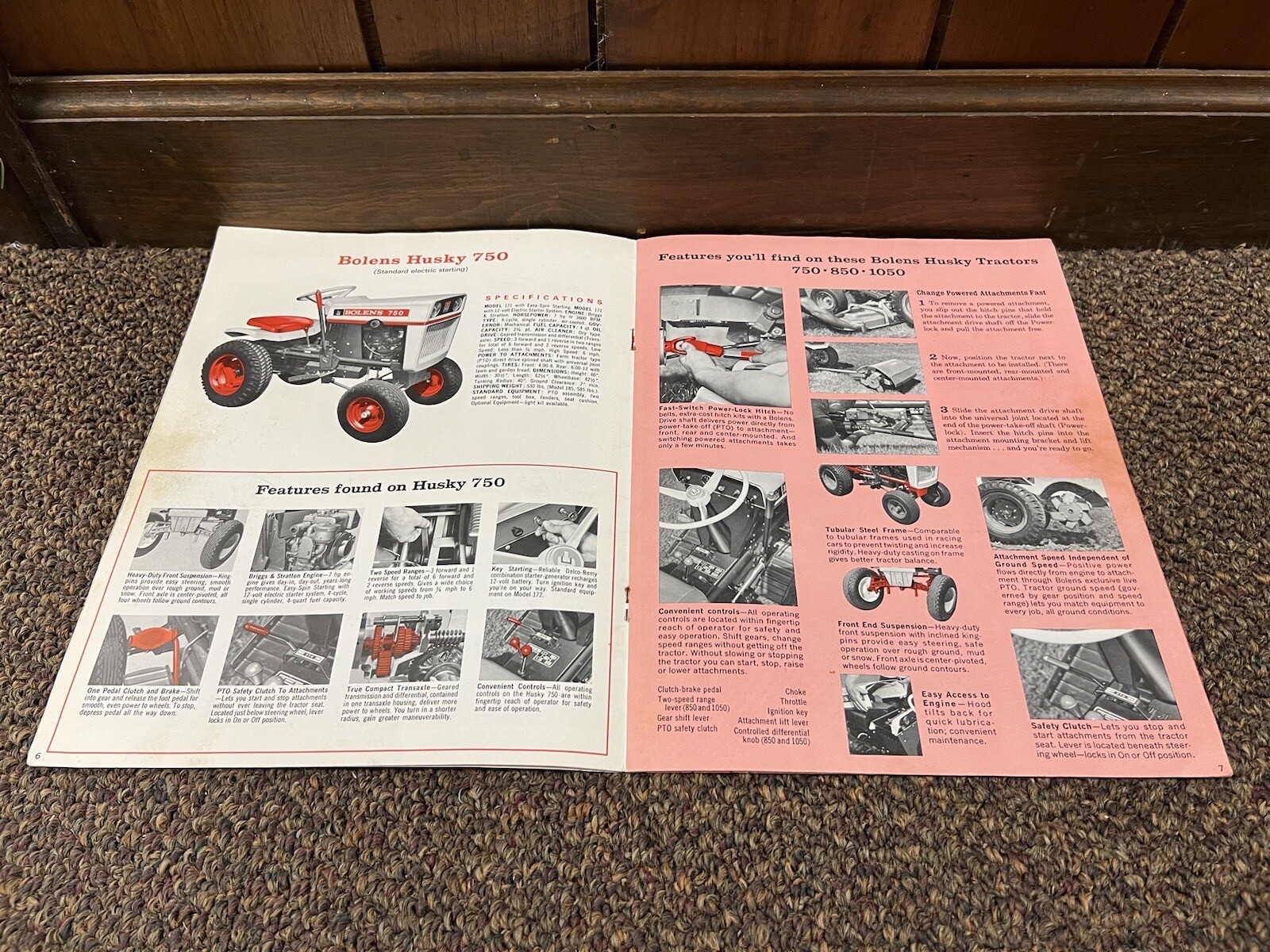 Genuine Bolens Husky 1050 Tractor Most Sales Dealership Brochure