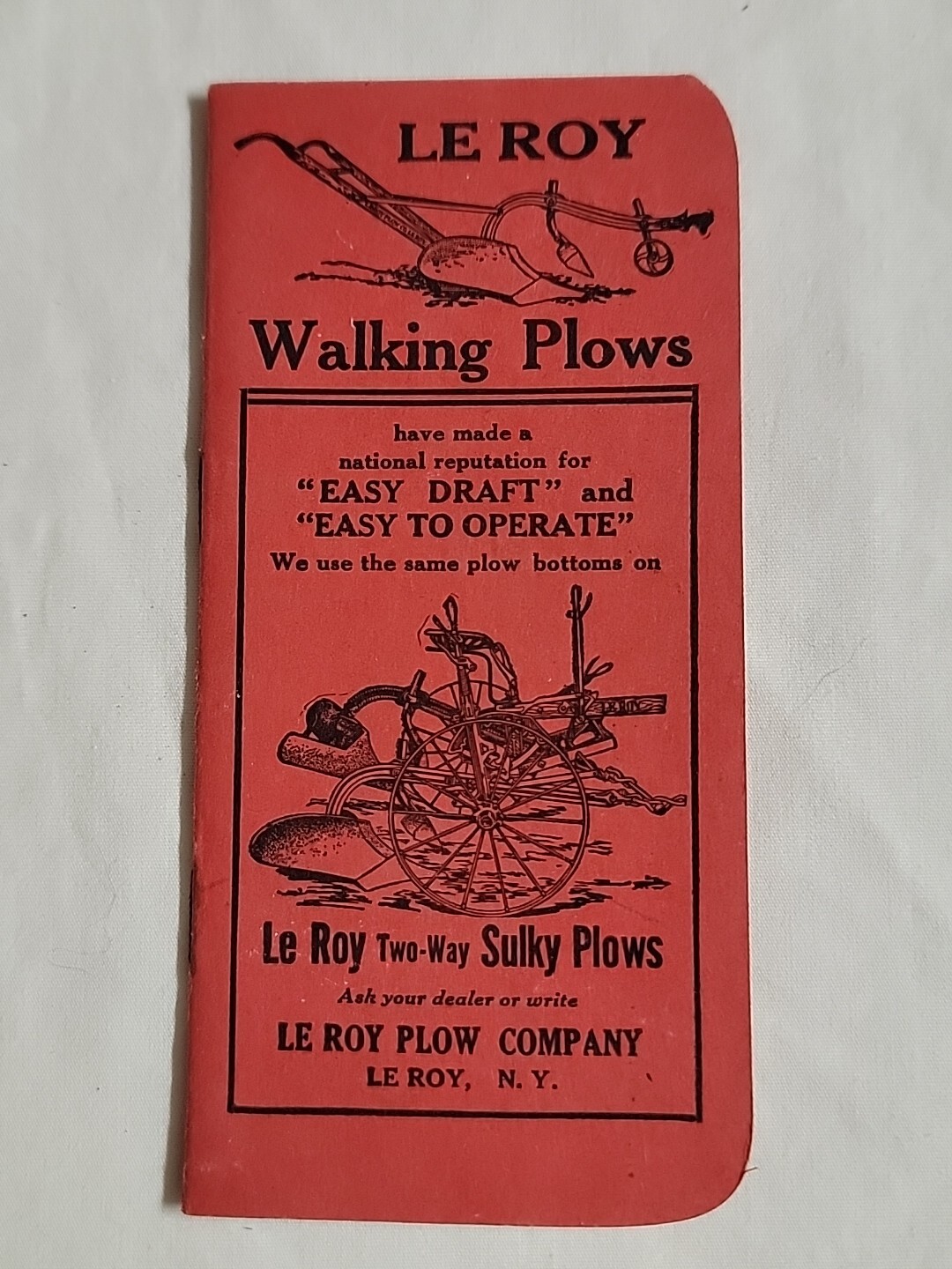 1920’s Le Roy Walking Plows Rare Mint Shape Advertising Memorabilia Bright Color