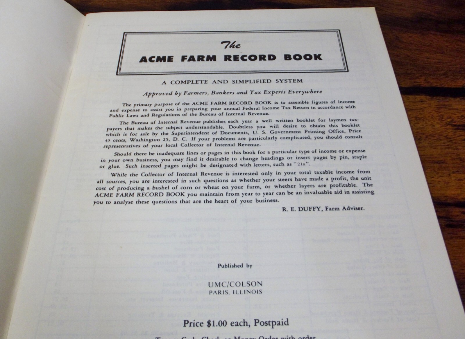 Vintage 1950 Farm Record Book – Unused Ledger, Bank Advertising Huntingburg, IN