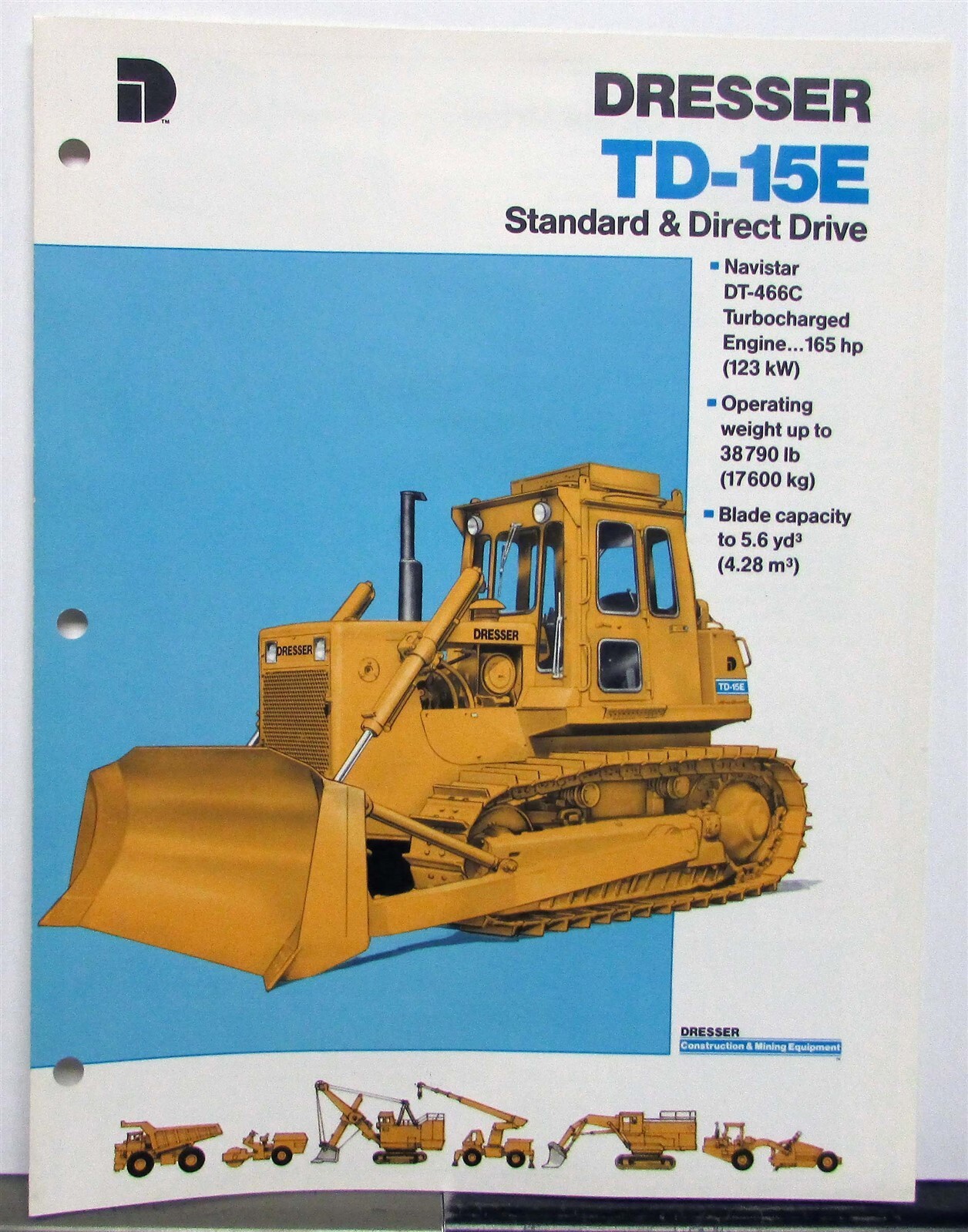 1987 Dresser TD 15E Crawler Specifications Construction Sales Brochure