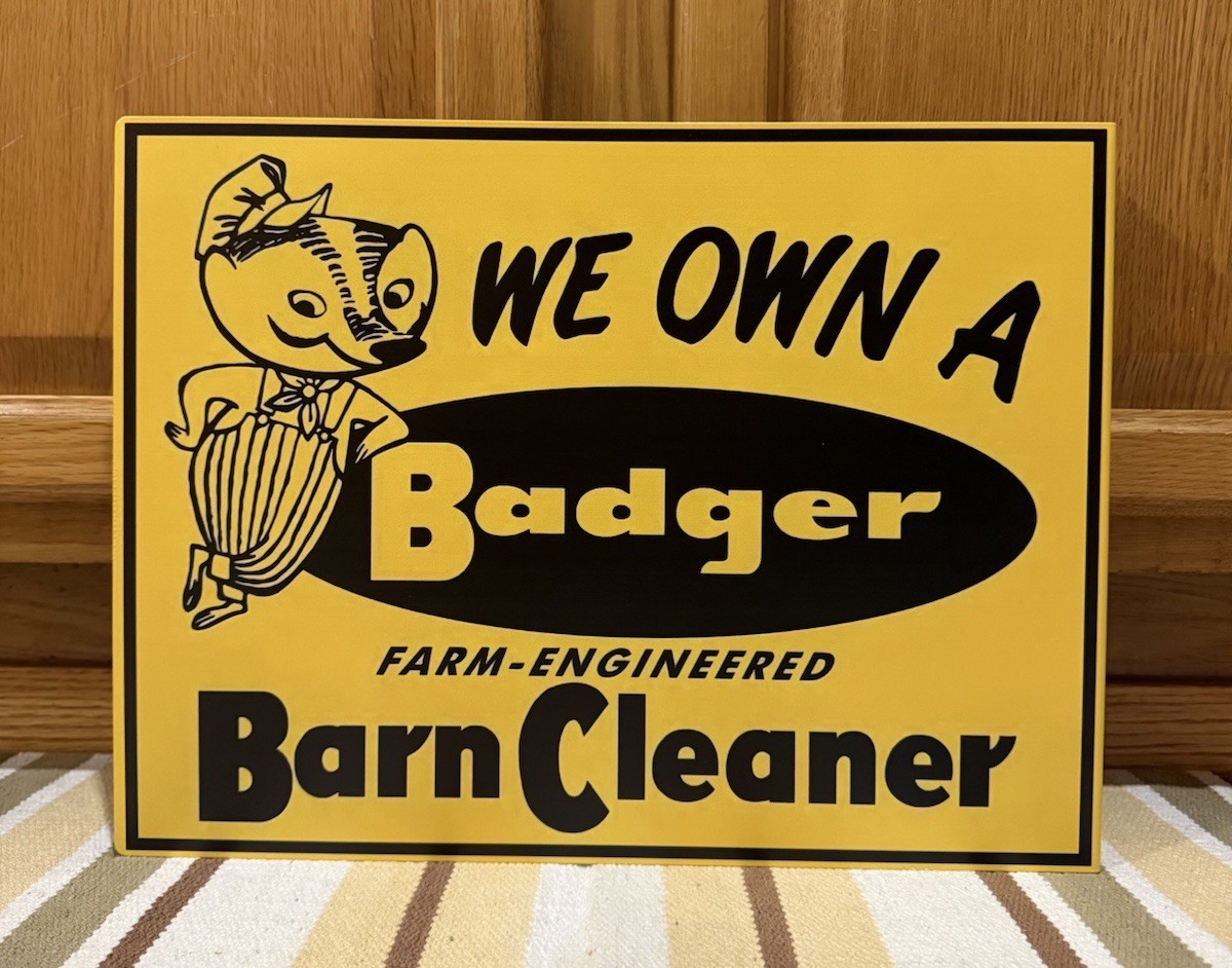 Badger Barn Cleaner Flange Sign Double Sided Vintage Style Wall Decor
