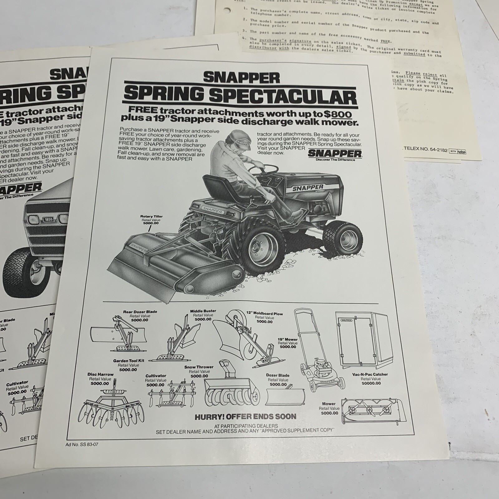 1983 Print Ads of Snapper Tractor Mower And Tiller Radio Ads Vintage Rare