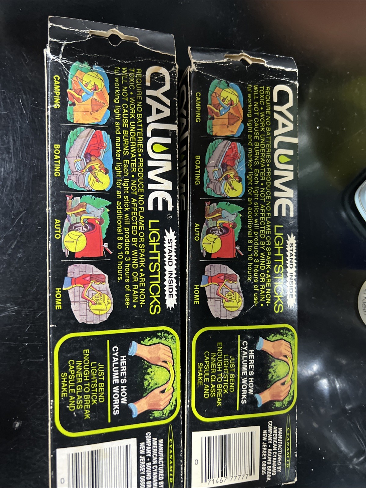 2 vintage cyalume cyanamid lightstick insecticide farm agriculture sales sample