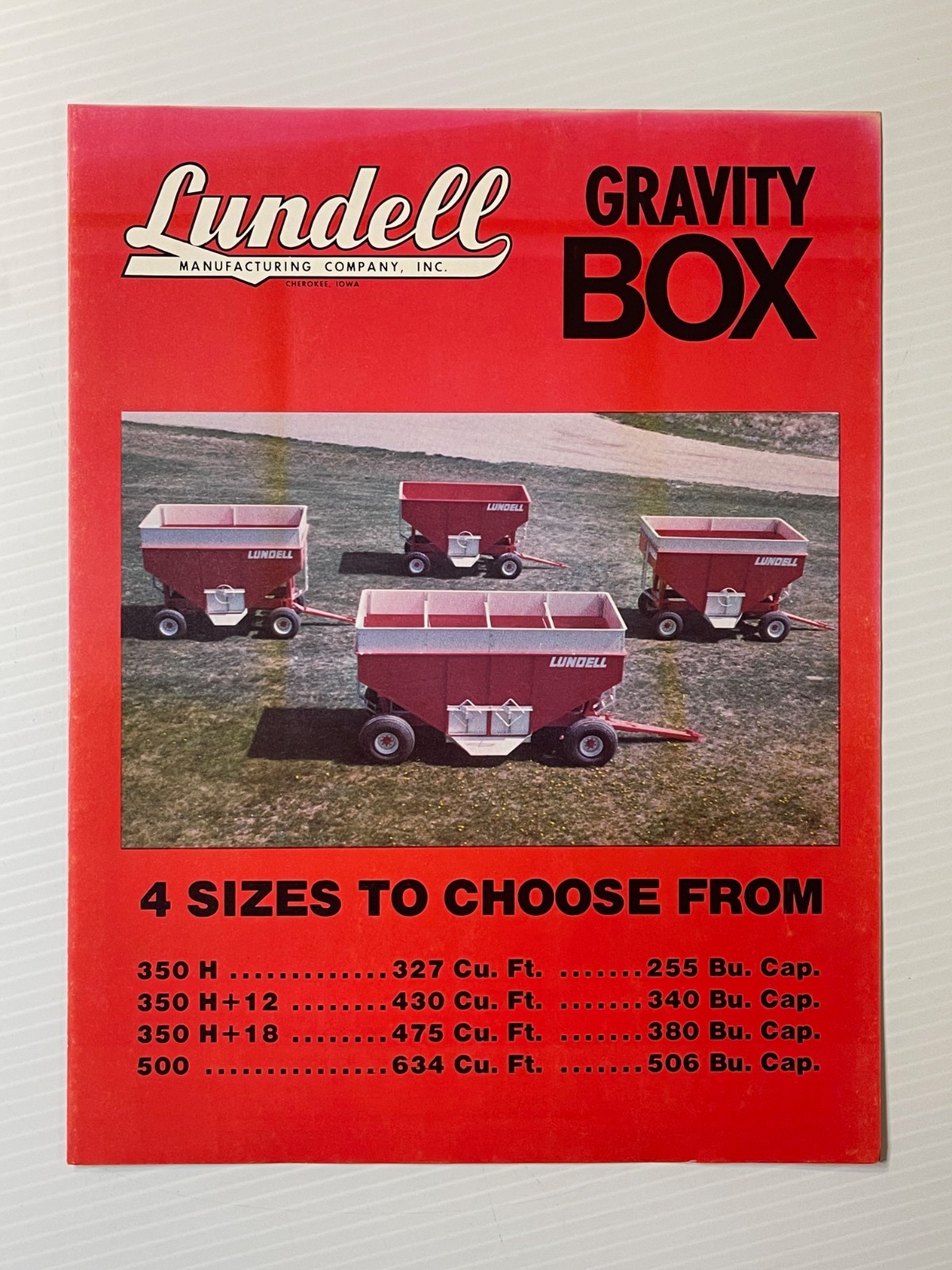 1970s Lundell Gravity Boxes – Original Dealer Sales Brochure (Dated 1970s / 80s)