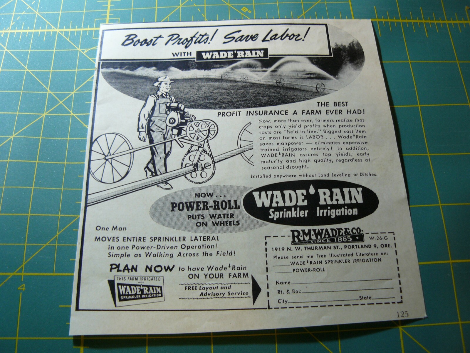 The FARM QUARTERLY -Autumn 1953- WADE RAIN SPRINKLER IRRIGATION / Portland, OR