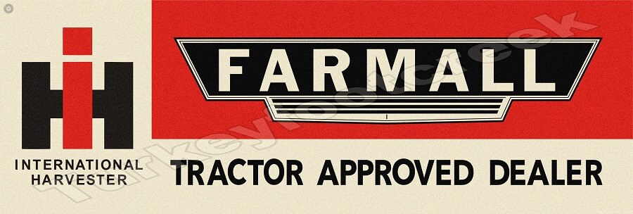 Farmall Tractor Approved Dealer 8&Prime; x 24&Prime; Metal Sign