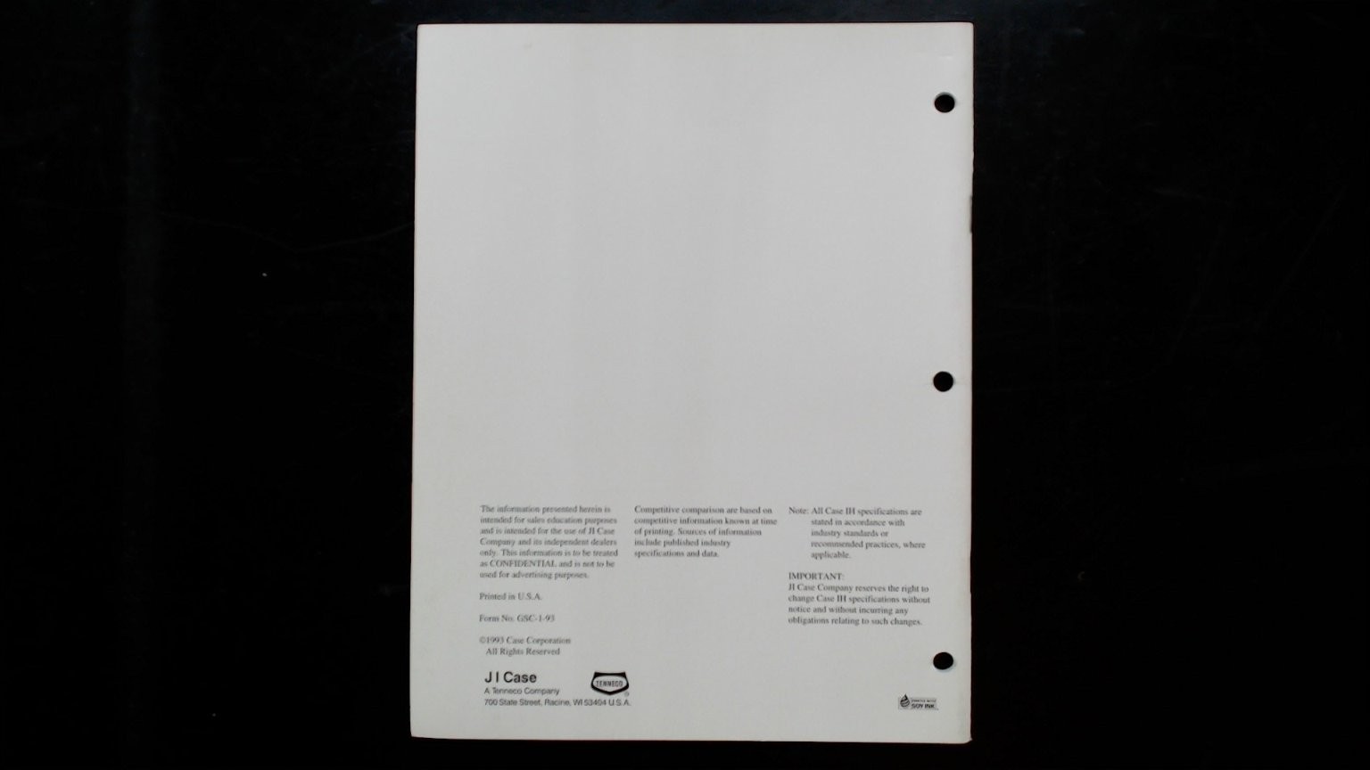 Case IH Brochure A Guide to Selling Axial-Flow Combines 1993 Agriculture