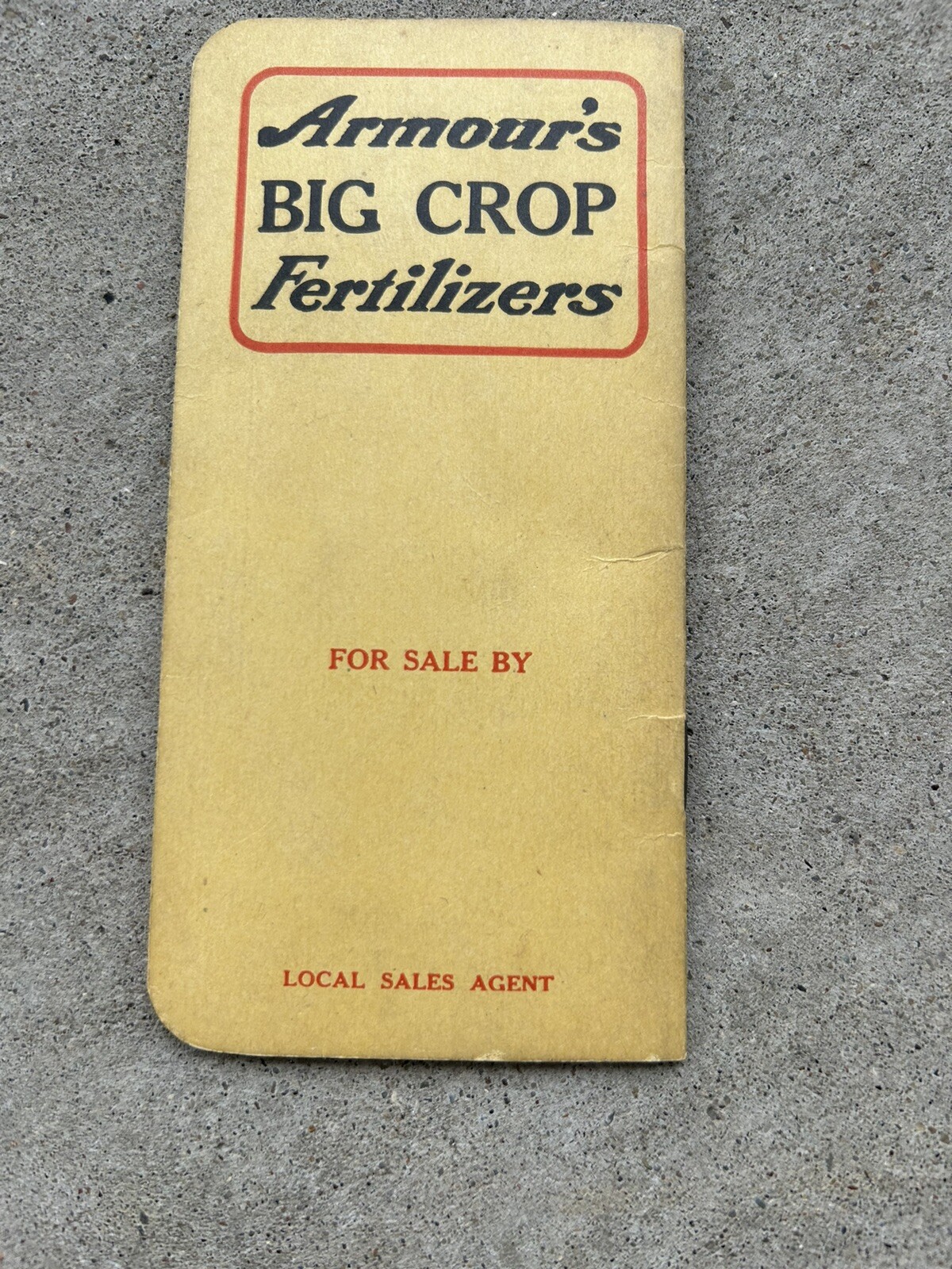 Vintage Armours Big Crop Fertilizers 1922 Pocket Calender Notebook Memo Book