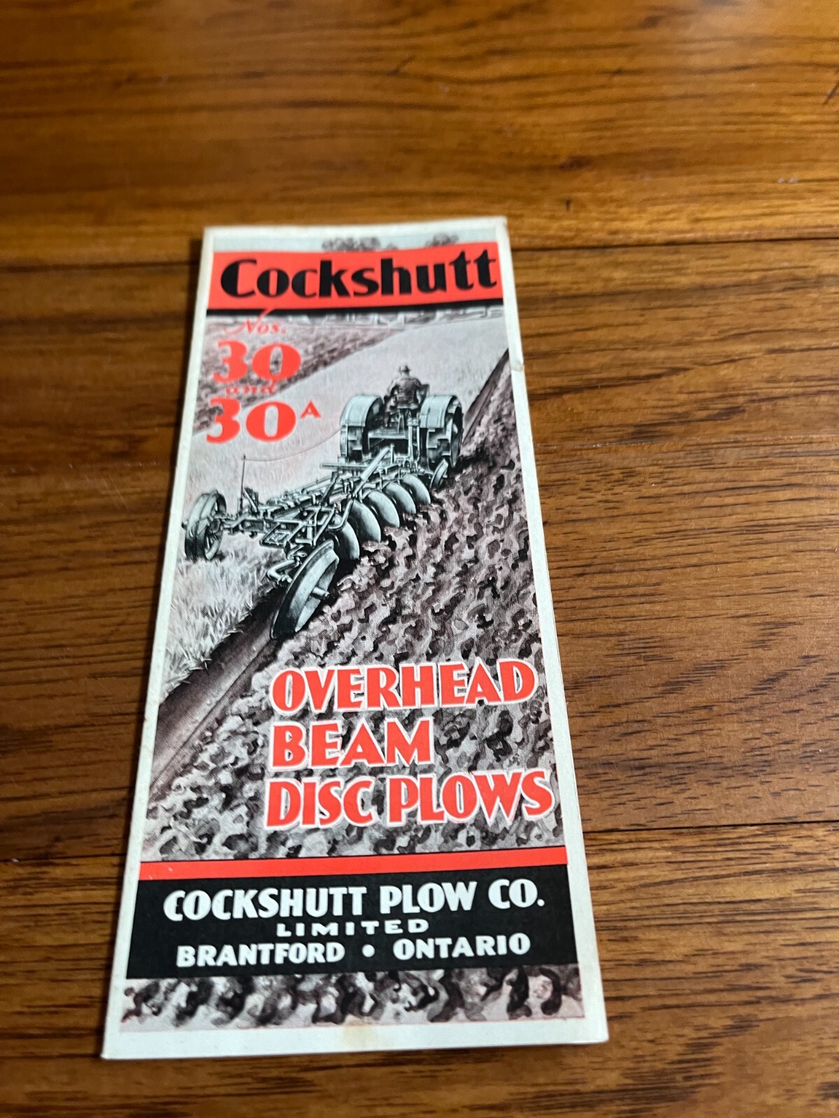 Cockshutt NO. 30 30A Overhead Disc Plow For 1939 Brochure AMIL21