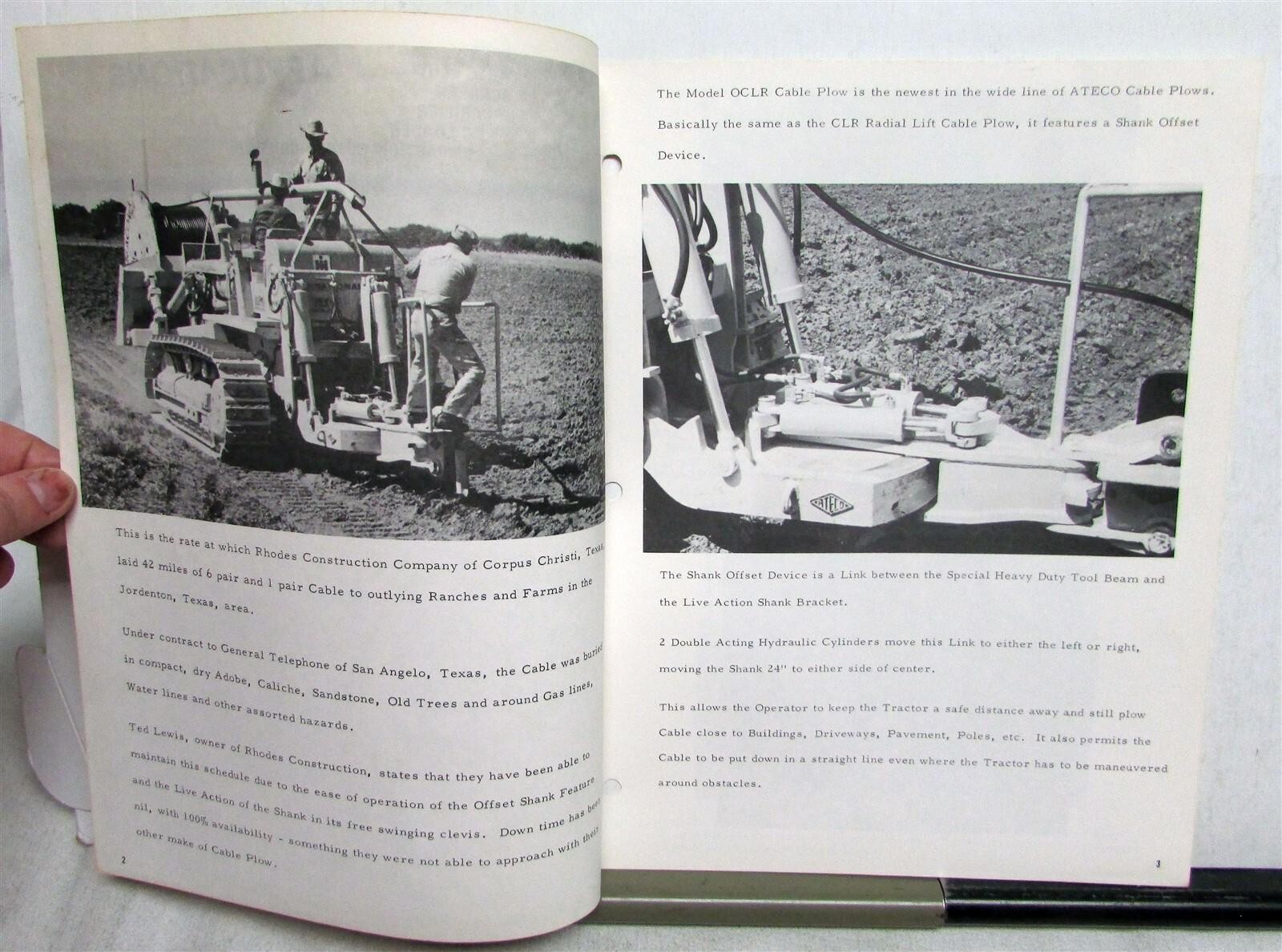 1965 ATECO Cable Laying Texas Style Tractor Construction Specs Sales Brochure