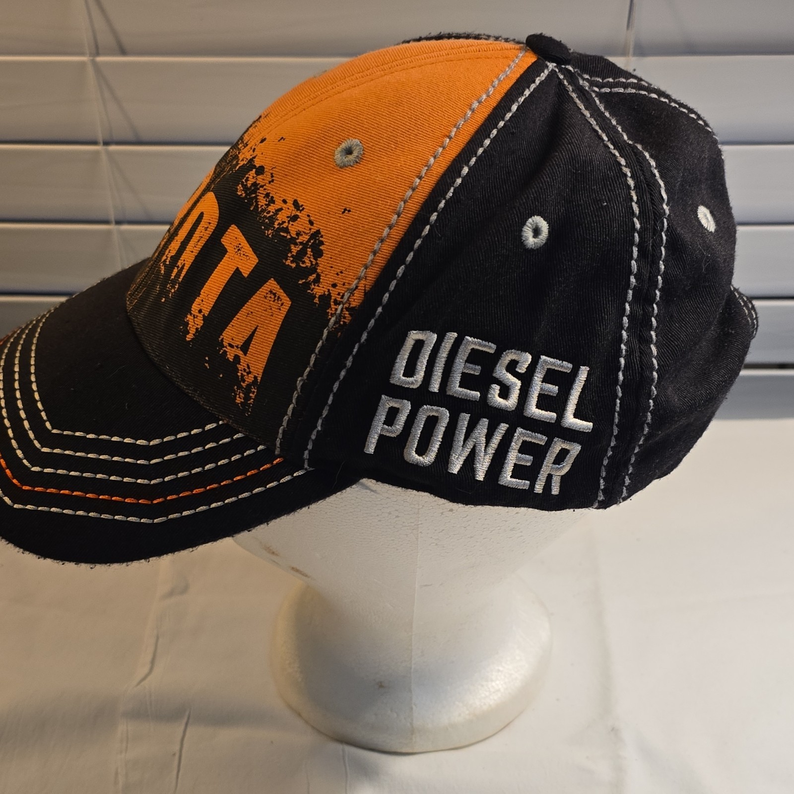 Kubota Diesel Power Adjustable Orange Black Hat Agriculture Theme