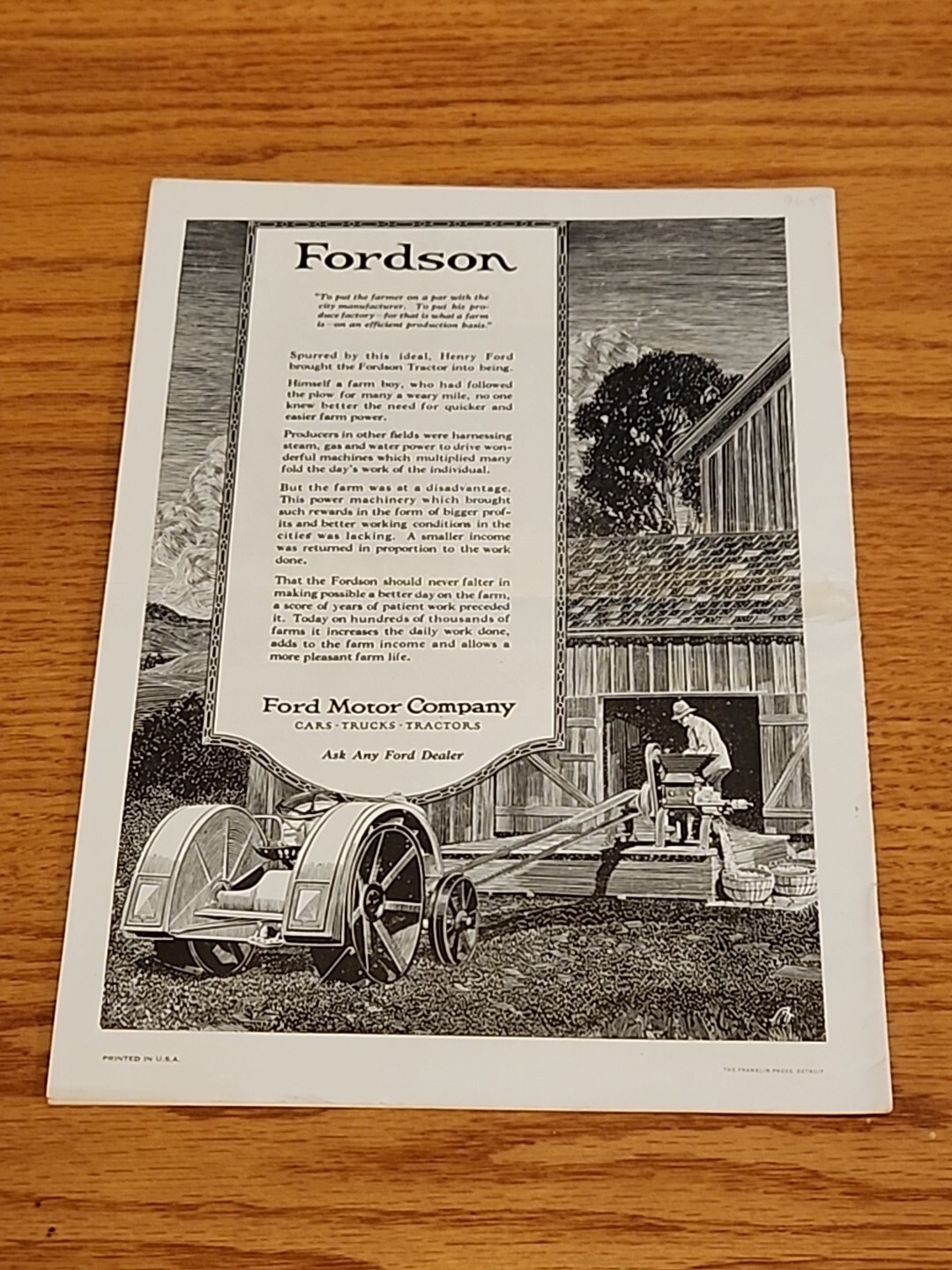 The Fordson Magazine December 1923 Vintage Original