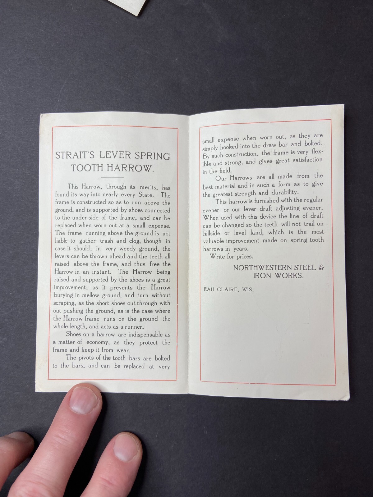 Clipper Sulky Plow 1907 Northwest Steel Eau Claire – Advertising Flyers & Letter