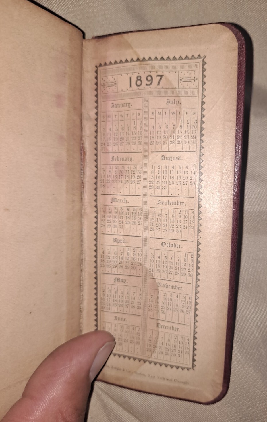 Shannon BROS CO Union Stockyards Chicago Notebook & Calendar 1897 Wrote In.