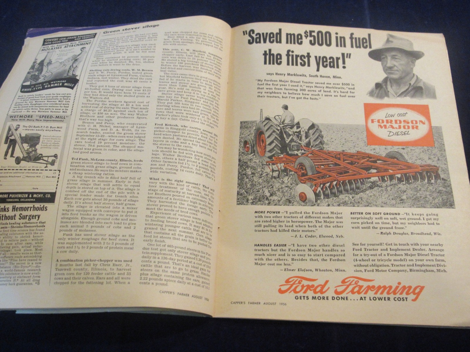 Vintage August 1956 Capper&rsquo;s Farmer Magazine Machinery & Equipment C632