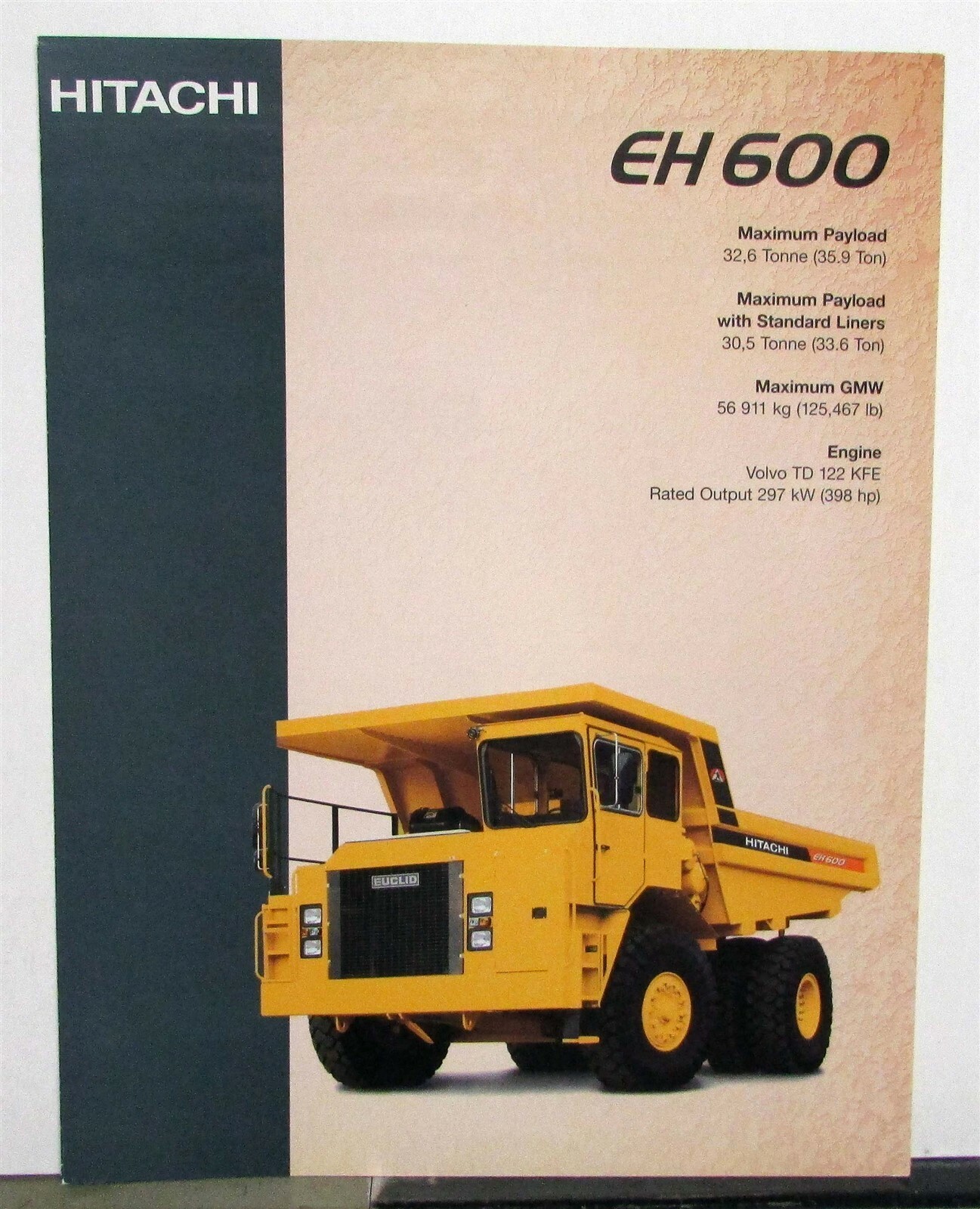 2001 Hitachi EH 600 Dumper Specifications Construction Sales Brochure