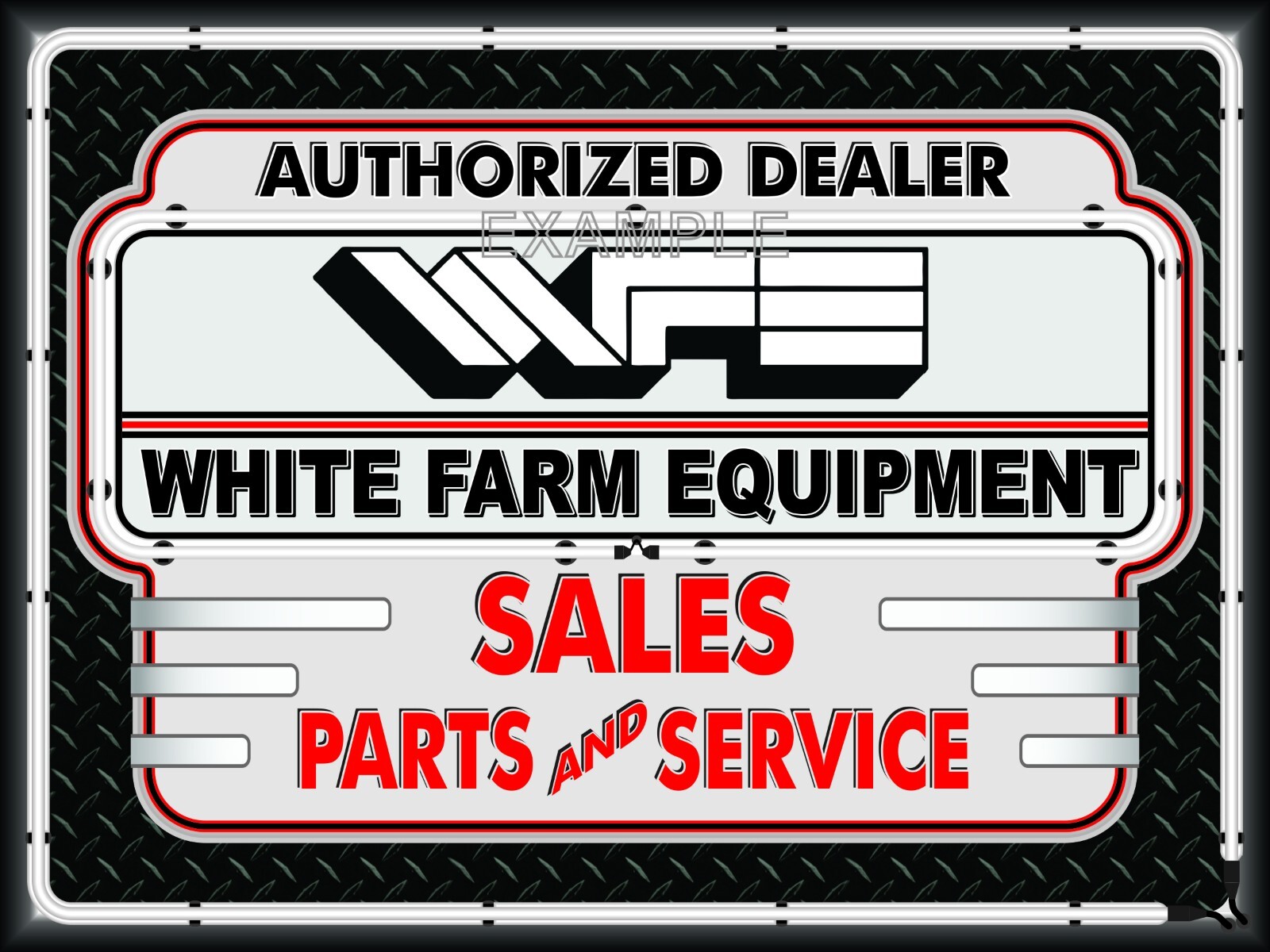 WHITE FARM EQUIPMENT TRACTORS DEALER SALES SERVICE OLD SIGN REMAKE BANNER