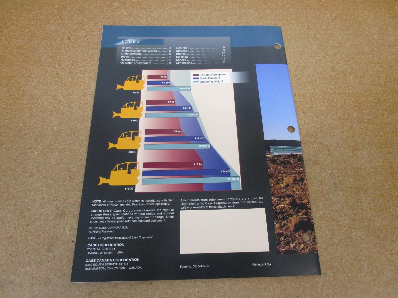 1995 Case 650/850G Crawler Dozer 12 pg sales brochure ORIGINAL construction