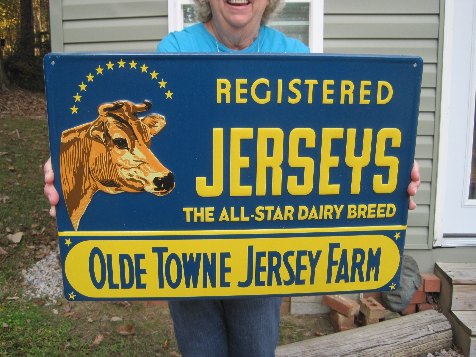 Jersey&rsquo;s Olde Towne Jersey Cattle Cow Farm Metal Feed & Seed Farm Steel Sign